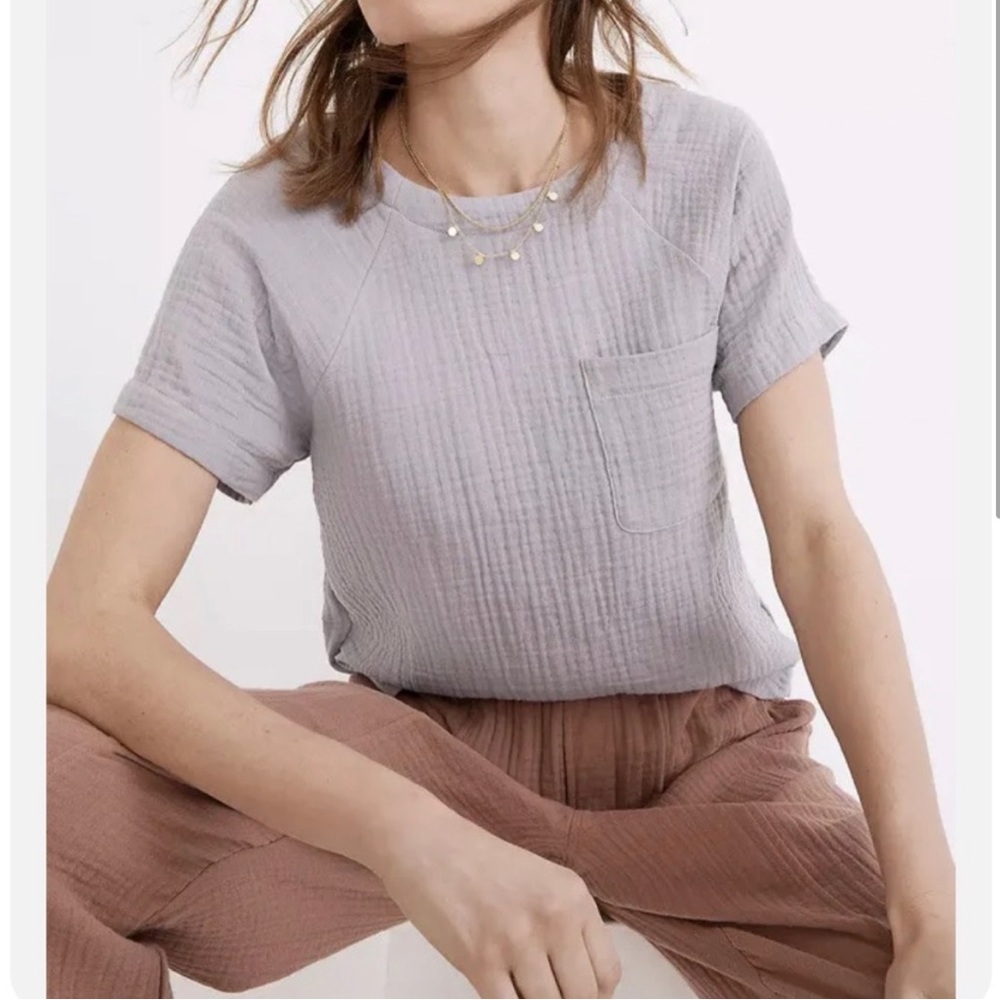 MADEWELL Lightspun Renwood Button-Back Top